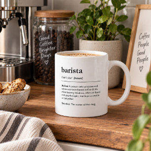 Lustige Barista-Definition Stellenbeschreibung Kaffeetasse