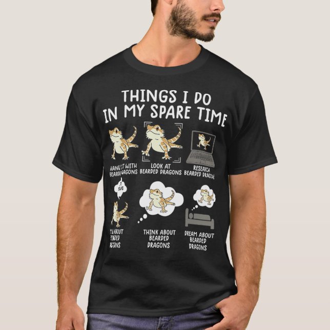 lustige bartbesaitete Shirts-Eidechsen-Shirt T-Shirt (Vorderseite)