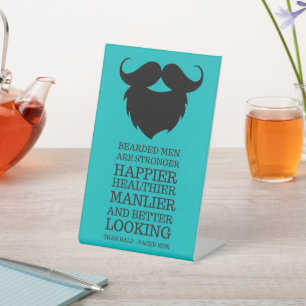 Lustige bärtige Männer Zitat Sockelschild