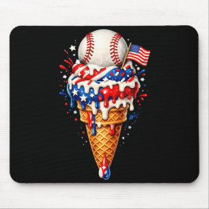 Lustige Baseball-Eiscreme-Patriotismus-USA-Sommer Mousepad