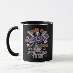 Lustige Baseball Oma Opa Enkel Pitching Tasse