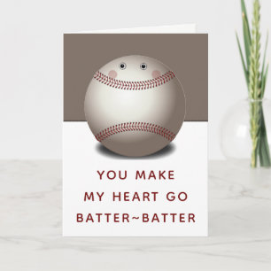 Lustige Baseball Valentinskarten Feiertagskarte