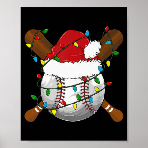 Lustige Baseball-Weihnachts-Pyjamas für die ganze  Poster