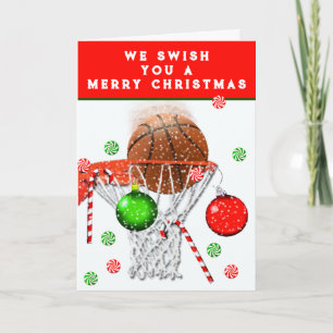 Lustige Basketball-Weihnachtskarten Feiertagskarte