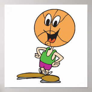 lustige Basketballfigur Poster