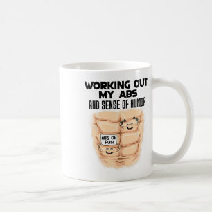Lustige Bauchmuskelübung Muskelaufbau Bodybuilding Kaffeetasse