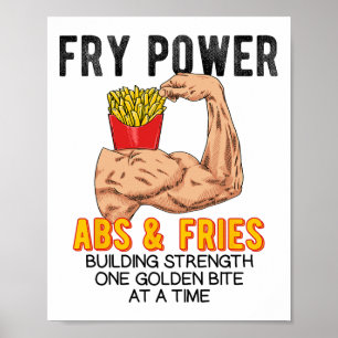 Lustige Bauchmuskelübung Pommes Frites Muskelaufba Poster