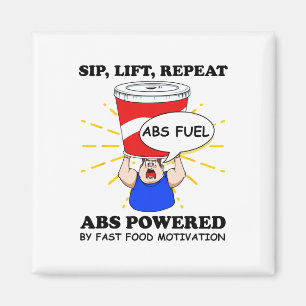 Lustige Bauchmuskulatur-Übung Fast Food Fitnessstu Magnet