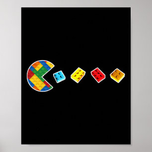 Lustige Bausteine Gamer Meister Erbauer Ziegel L Poster