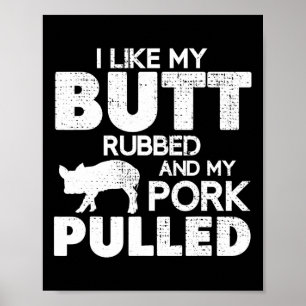 Lustige Bbq-Grill-Zitat Schwein Pulled Pork Bbq Gr Poster