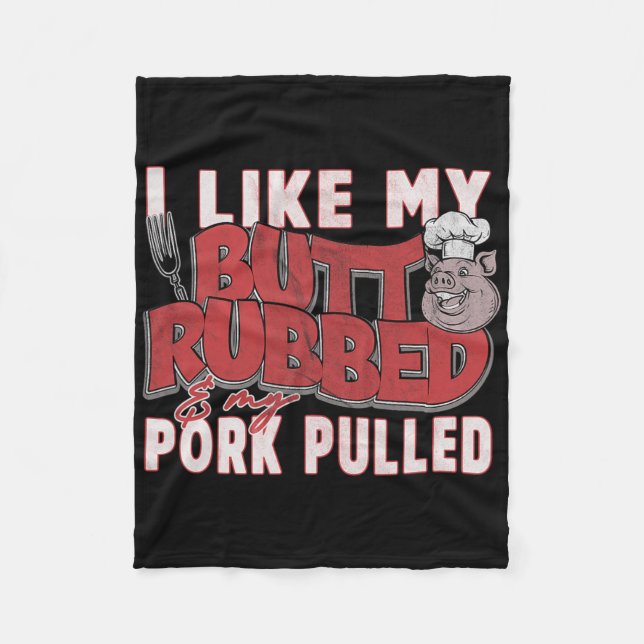 Lustige Bbq-Grill-Zitat-Schwein-Pulled-Pork-Männer Fleecedecke (Vorderseite)