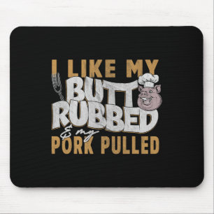 Lustige BBQ-Grill-Zitat-Schwein-Pulled-Pork-Männer Mousepad