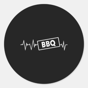 Lustige Bbq Herzschlag Bekleidung Smoking Fleischl Runder Aufkleber