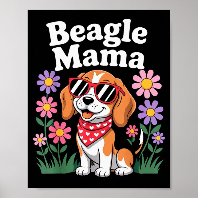 Lustige Beagle-Kunst für Frauen Mädchen Mutter Bea Poster (Vorne)