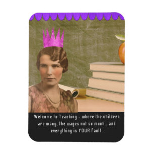 Lustige Begrüßungslehrerin Vintage-Frau Magnet