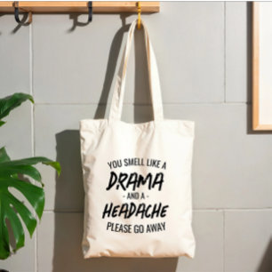 Lustige beleidigende Typografie-Drama und Kopfschm Tragetasche