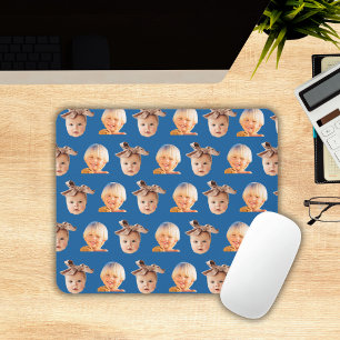 Lustige benutzerdefinierte blaue 2-Gesichter-Foto- Mousepad