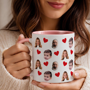 Lustige benutzerdefinierte Familien-Gesichtsfotos  Tasse