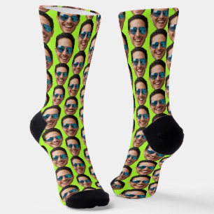 Lustige benutzerdefinierte Gesichtsfoto-Crew Socken