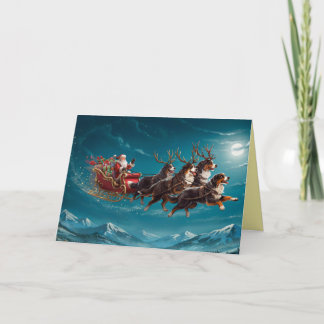 Lustige Berner Sennenhund-Weihnachtskarte Feiertagskarte