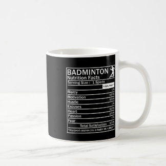Lustige Beschriftung der Badminton-Zutaten Kaffeetasse