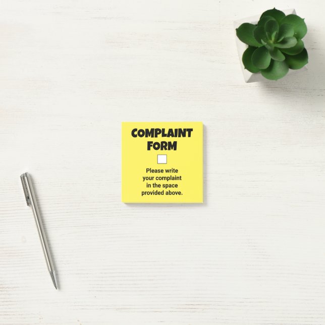 Lustige Beschwerdeformular Post-it Klebezettel (Büro)