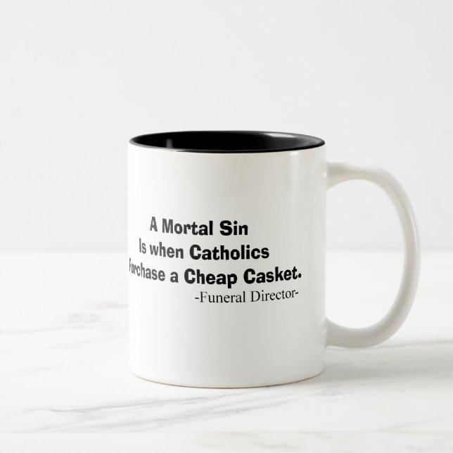 Lustige Bestattungsunternehmer-Geschenke Zweifarbige Tasse (Rechts)