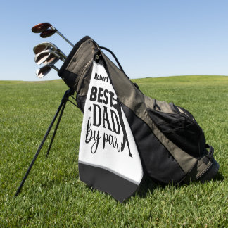 Lustige beste Papa-Par-Wortkunst Namen hinzufügen Golfhandtuch