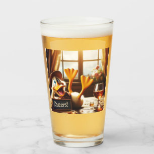 Lustige betrunkene Enten Glas