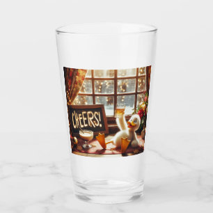 Lustige betrunkene Enten Glas