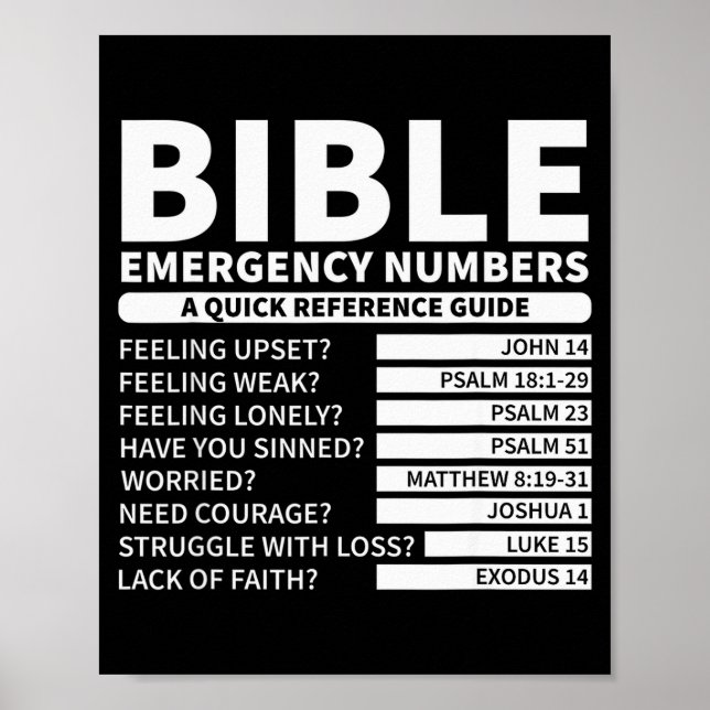 Lustige Bibel-Notrufnummern Christlich  Poster (Vorne)