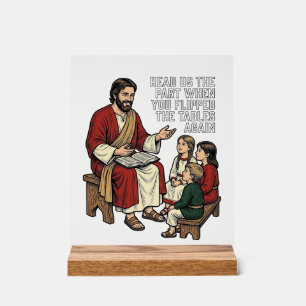 Lustige Bibelgeschichte Vintage Religiöser Lehrer- Acrylschild