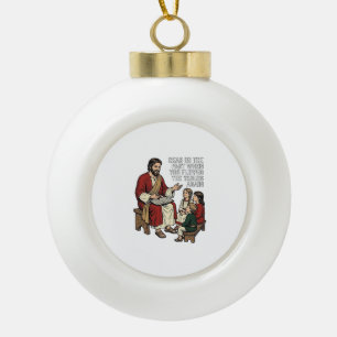 Lustige Bibelgeschichte Vintage Religiöser Lehrer- Keramik Kugel-Ornament