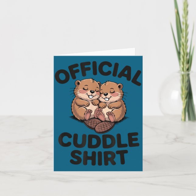 Lustige Biber Umarmen Kuscheln  Karte (Vorderseite)