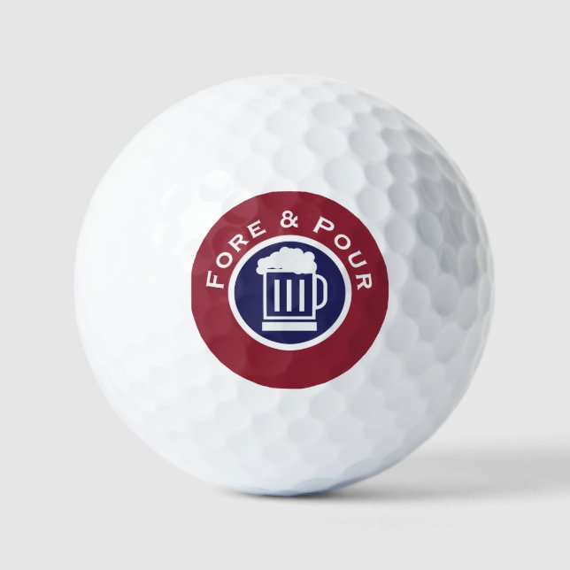 Lustige Bier Golfer Golfbälle (Vorderseite)