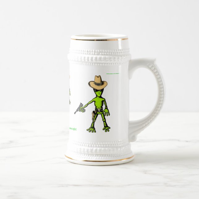 Lustige Bier-Tasse des alien Bierglas (Rechts)