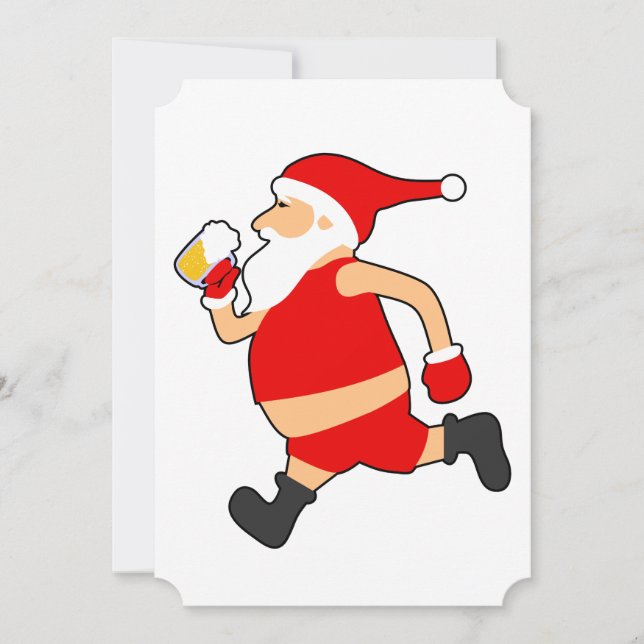 lustige Biersanta-Weihnachten Einladung (Vorderseite)