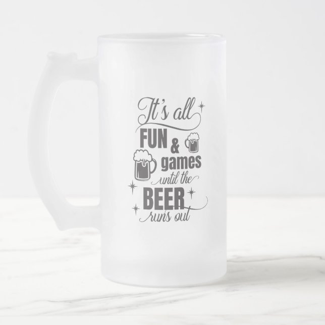 lustige Biertrinkerkunst Mattglas Bierglas (Links)