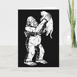 Lustige Bigfoot-Katze Sasquatch-Kitty Süße Valenti Karte