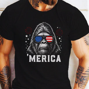 Lustige Bigfoot Merica 4. Juli Sonnenbrille T-Shirt