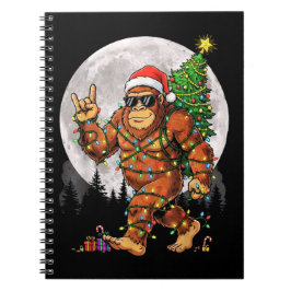 Lustige Bigfoot-Weihnachtslichter und Mond Notizblock