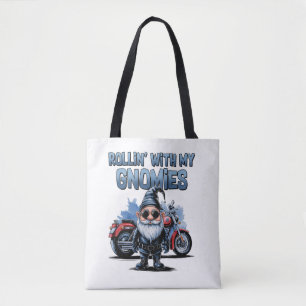 Lustige Biker-Gnom-Tragetasche Tasche
