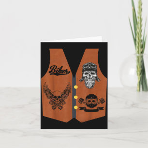 Lustige Biker-Weste Halloween-Kostüm Motorrad Karte