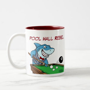 Lustige Billard-Hai-Rebell-Kaffeetassen Zweifarbige Tasse