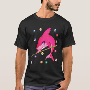 Lustige Billardpool-Haifischfrau T-Shirt