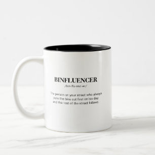 Lustige Binfluencer-Definition Humorvolle Bedeutun Zweifarbige Tasse