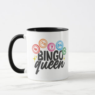 Lustige Bingo-Königin Wortkunst Tasse