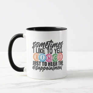 Lustige Bingo-Schreiwortkunst  Tasse