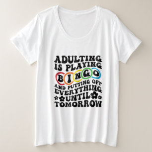 Lustige Bingo-Wortkunst Große Größe T-Shirt