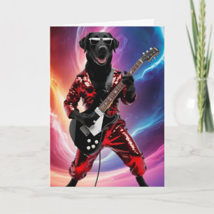 Lustige Black Lab Rockstar-Karte Karte